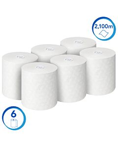 Scott Essential Rollenpapiertücher – 6 x 350 m, weiß (2.100 m)