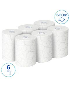Scott gerollt Kleenex Ultra Slimroll – 6 x 100 m (600 m), 2-lagig, weiß