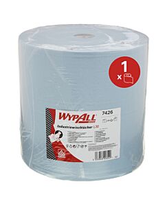 WypAll Papierwischtücher für industrielle Reinigungsaufgaben L30, Jumborolle – extrabreit, 1 Rolle x 670 Wischtücher, 3-lagig, blau