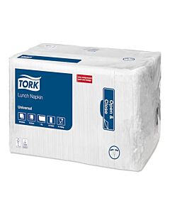 Essity Tork Lunchserviette weiß 33 x 33, 1-lagig, 1/8 Falz, 4000 Stück