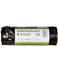 WBV HDPE-Müllbeutel 30 L grau 500 x 600 mm, 50 Stück/Rolle