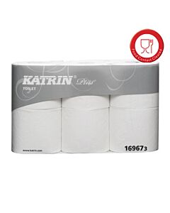 Katrin Plus Toilet 143, 3-lagig, 143 Blatt, Toilettenpapier