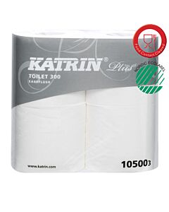 Katrin Plus Toilet 300 - EasyFlush, 2-lagig, 300 Blatt, Toilettenpapier