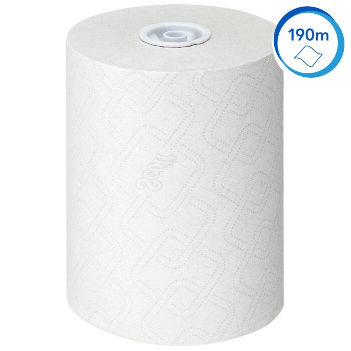 Produktbild von Scott Essential Slimroll Rollenhandtücher 6695 – 6 Rollen à 190 M, Weiß, Airflex-Technologie